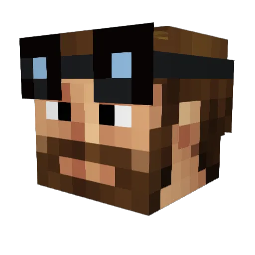 WarBroud Minecraft avatar head, 3D render