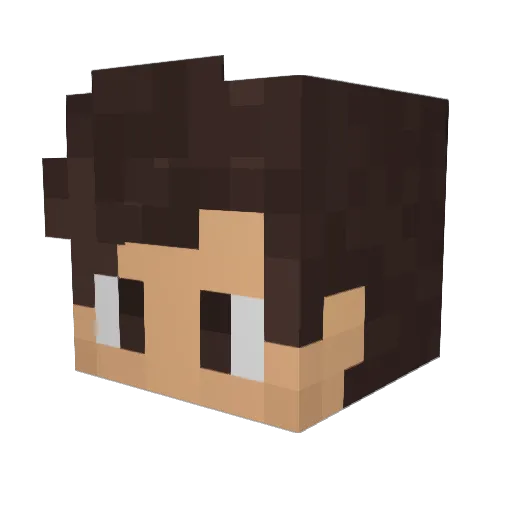 WarMintMen Minecraft avatar head, 3D render