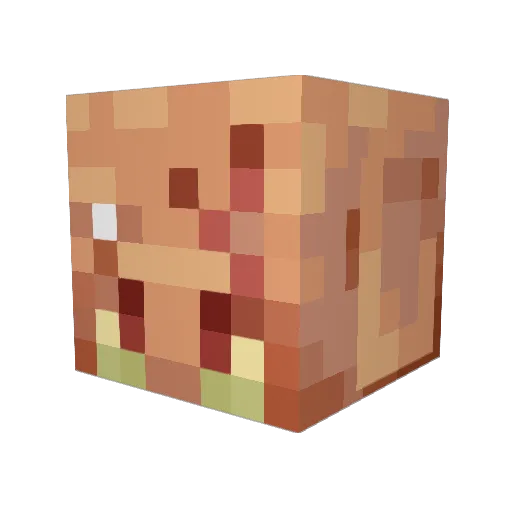 WarPigi Minecraft avatar head, 3D render
