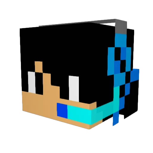WarToZix Minecraft avatar head, 3D render