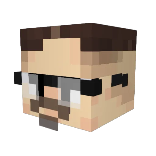Wardight Minecraft avatar head, 3D render