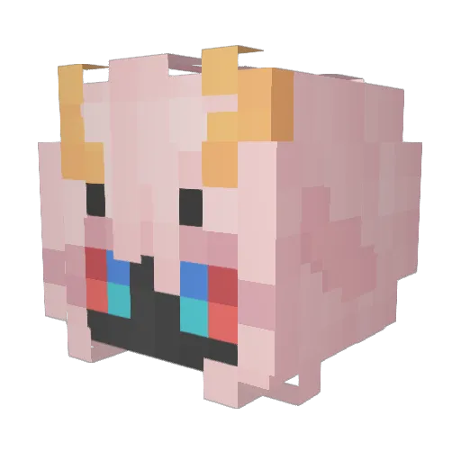 Wardlr Minecraft avatar head, 3D render