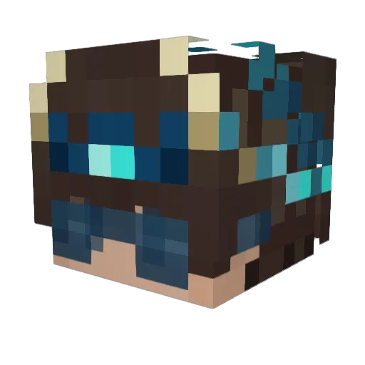 Warf1 Minecraft avatar head, 3D render
