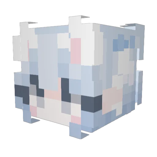 Wargq Minecraft avatar head, 3D render