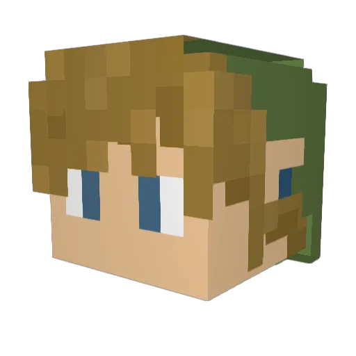 Warior901 Minecraft avatar head, 3D render