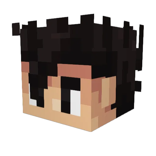 WarkZy Minecraft avatar head, 3D render