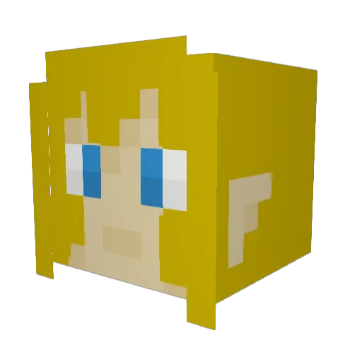 WarlockDeluxe Minecraft avatar head, 3D render