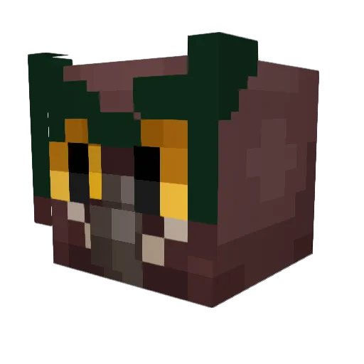 WarlockOwl Minecraft avatar head, 3D render