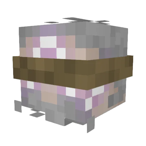 Warlocket Minecraft avatar head, 3D render