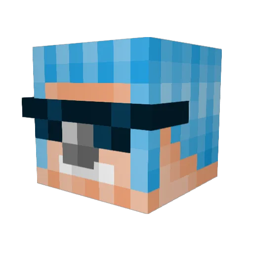 Warlocklo Minecraft avatar head, 3D render