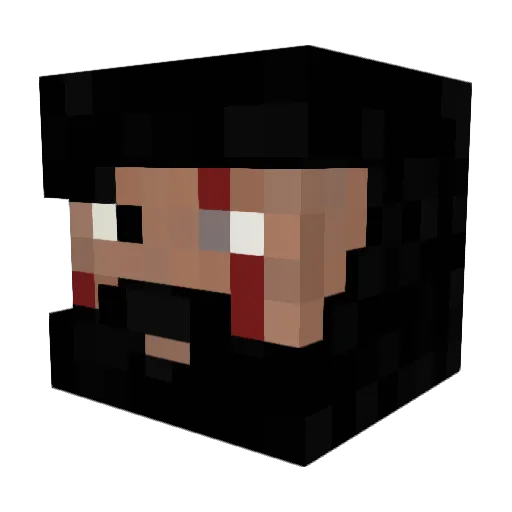 Warluck19 Minecraft avatar head, 3D render
