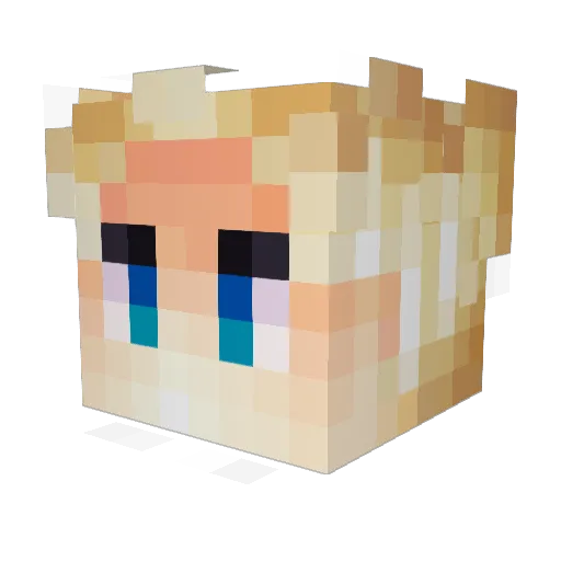WarmAndFuzzy Minecraft avatar head, 3D render