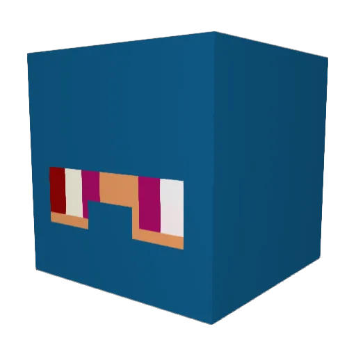 WarmCold Minecraft avatar head, 3D render