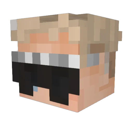 WarmFebruary Minecraft avatar head, 3D render