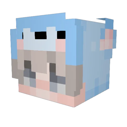 Warme Minecraft avatar head, 3D render