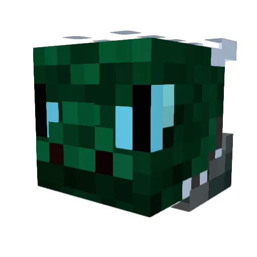 WarmedLizard Minecraft avatar head, 3D render