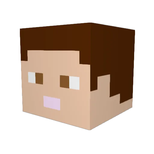 Warmex Minecraft avatar head, 3D render
