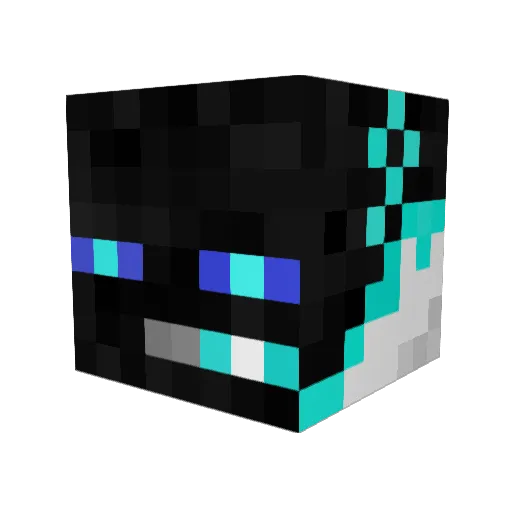 Warninggg Minecraft avatar head, 3D render
