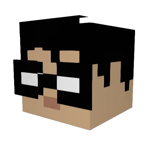 WarpSpeed99 Minecraft avatar head, 3D render