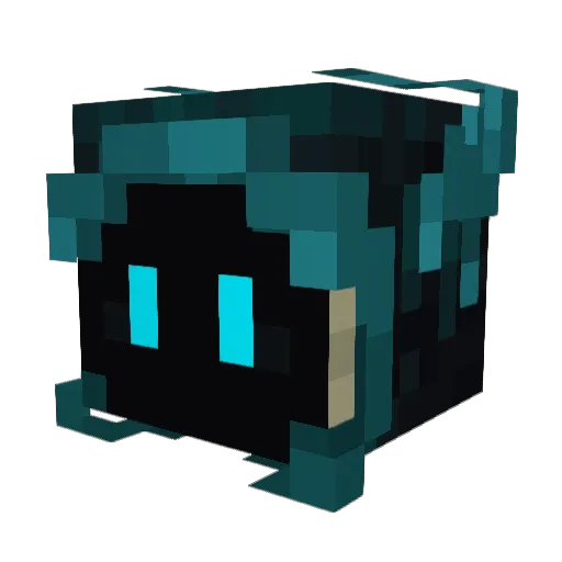 Warped_Sculk Minecraft avatar head, 3D render