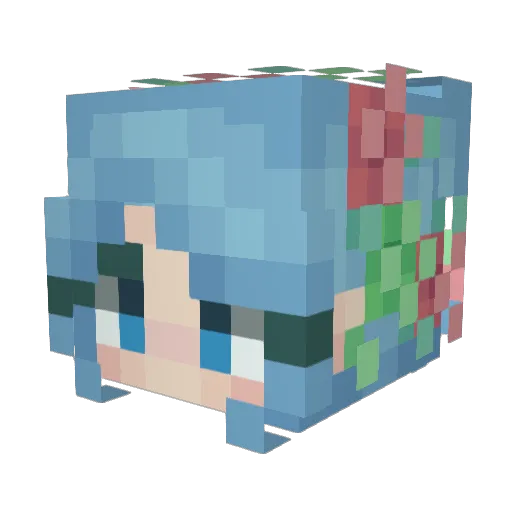 WarriorDad Minecraft avatar head, 3D render