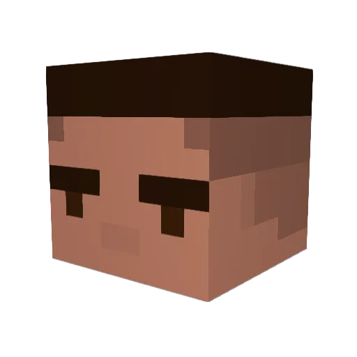 Wartony Minecraft avatar head, 3D render