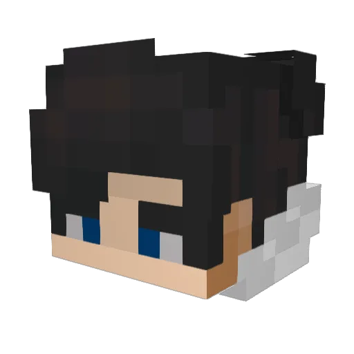 Warudor Minecraft avatar head, 3D render
