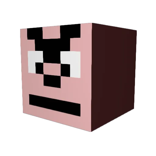 Warukin Minecraft avatar head, 3D render