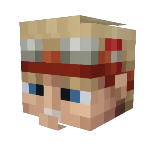 Warupichii Minecraft avatar head, 3D render