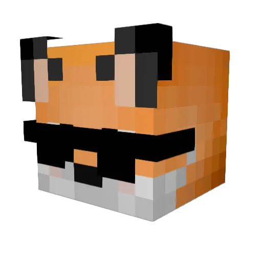Warvvou Minecraft avatar head, 3D render