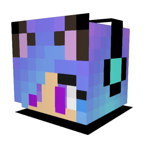 Warwitch555 Minecraft avatar head, 3D render