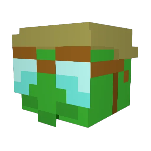 Warzyan Minecraft avatar head, 3D render