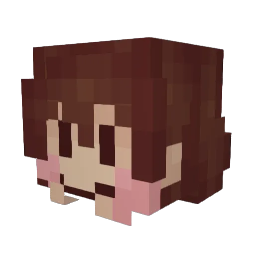 WasabiKitCat Minecraft avatar head, 3D render