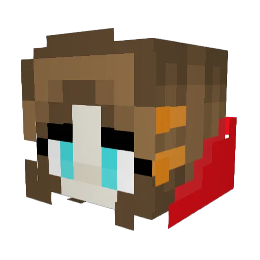 WasabiMamii Minecraft avatar head, 3D render