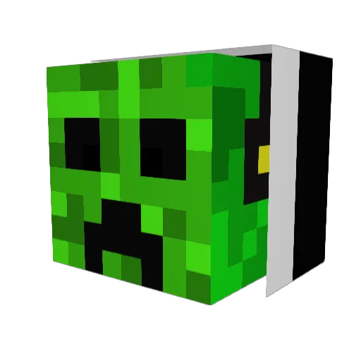 Washal Minecraft avatar head, 3D render
