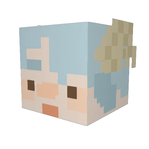 Washiro103 Minecraft avatar head, 3D render