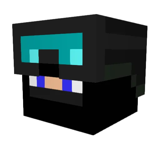 Wasneeplus1 Minecraft avatar head, 3D render