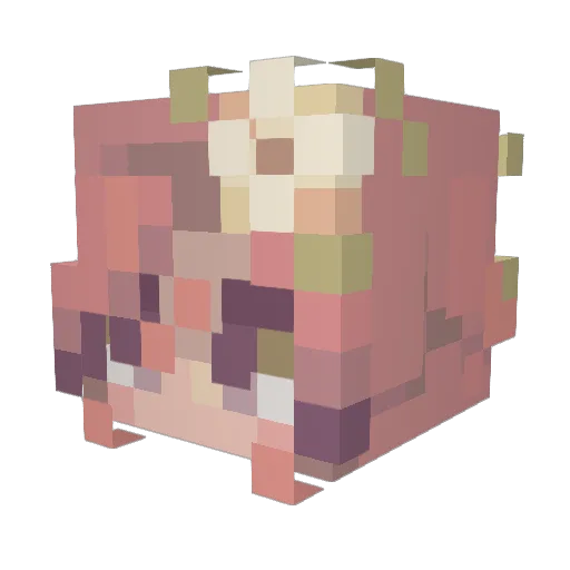 WastedDino Minecraft avatar head, 3D render