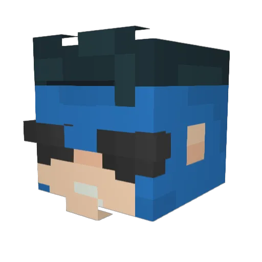 Wastios Minecraft avatar head, 3D render