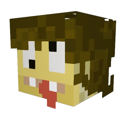 Wastlbau Minecraft avatar head, 3D render