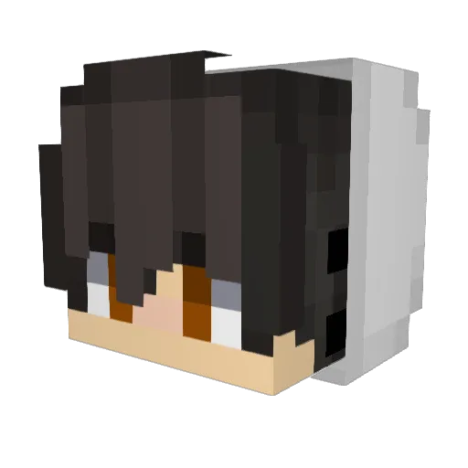 Wasuahah Minecraft avatar head, 3D render