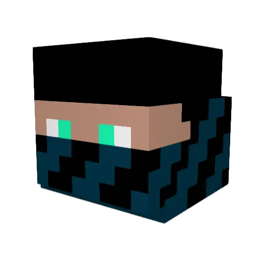 Wasulin Minecraft avatar head, 3D render