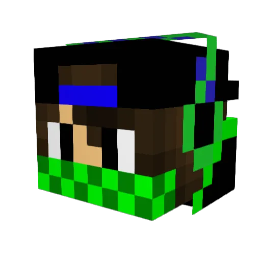 Wata_Wata Minecraft avatar head, 3D render