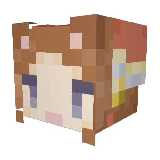 Watakouv Minecraft avatar head, 3D render