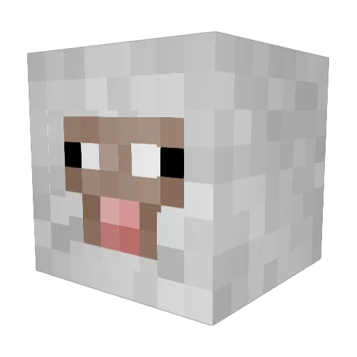 Watasheep Minecraft avatar head, 3D render