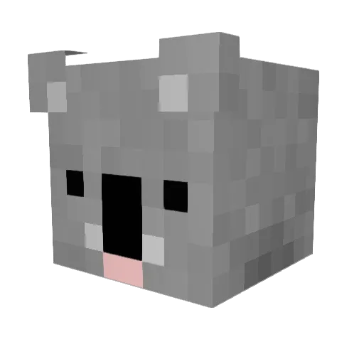 Watch_Koala Minecraft avatar head, 3D render