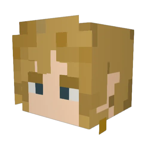 Watchbell Minecraft avatar head, 3D render