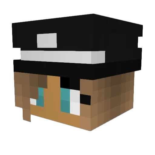 Watchinq Minecraft avatar head, 3D render