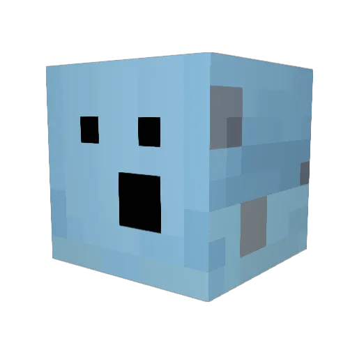 WaterB01 Minecraft avatar head, 3D render