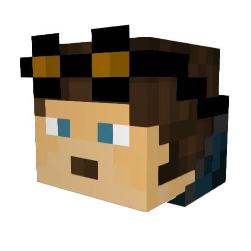 WaterDragonGamr Minecraft avatar head, 3D render